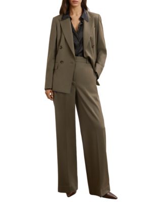 Women's Wool-Blend Double-Breasted Suit Blazer