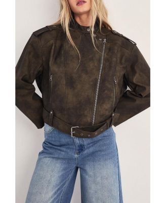 Women's Cropped Biker Jacket