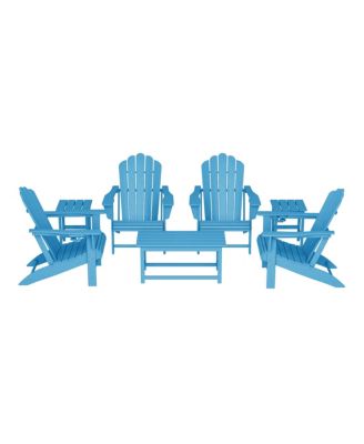 7-Piece HDPE Outdoor Patio Furniture Adirondack Conversation Set