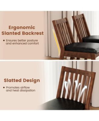 PU Leather Upholstered Dining Chairs Set of Two