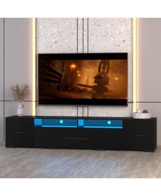 APP Control LED TV Stand  TV, Modern Entertainment Center with Remote, Storage Cabinets, 31 Modes Changing Lights for Living Room