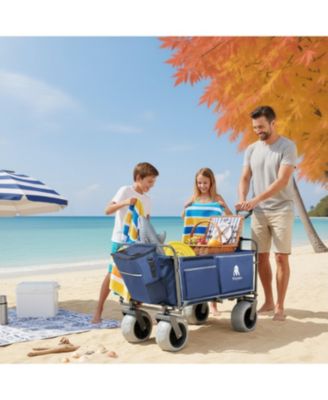 500lbs Beach Utility Carts w/ Cooler Bag & Liner Set