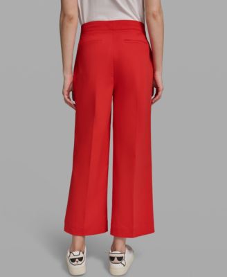Women's Mid-Rise Straight Bow Pocket Pants