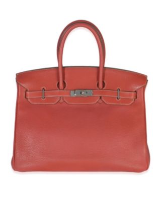 Sanguine White Clemence Verso Birkin 35 PHW
