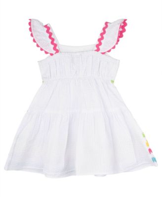 Rare Edition Baby Girls' Square Neck Dress With Diaper Cover