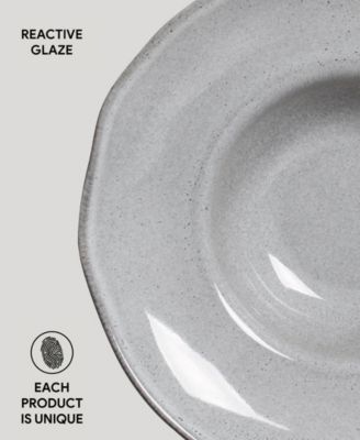 11.02" Stoneware Deep Rim Plates, Set of 4