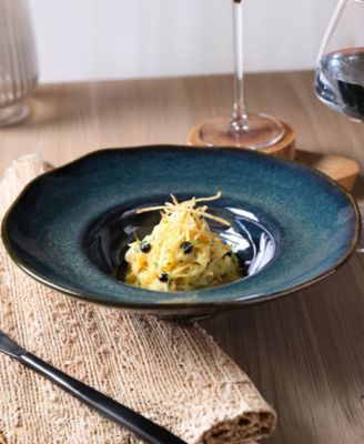 11.02" Stoneware Deep Rim Plates, Set of 4