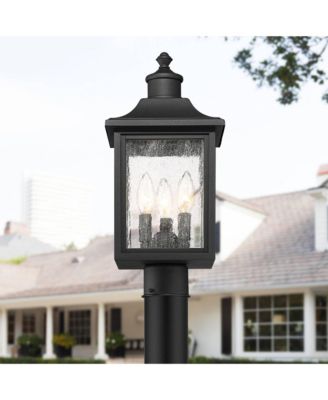 Moray Bay High Mission Outdoor Post Light Fixture Pole Porch with Pier Mount Adapter 3-Light Glass Shade