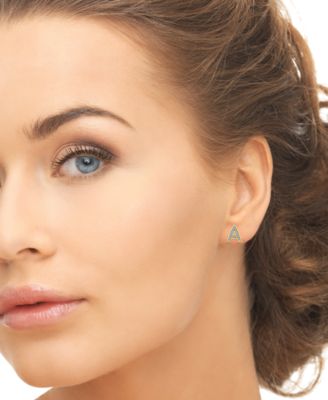 Diamond Accent (0.01  ct. t. w.) Initials Stud Earrings