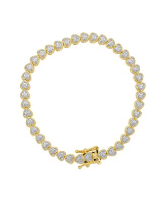 Diamond Accent (0.005  ct. t. w.) Heart Link Bracelet