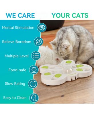 Interactive Cat Puzzle Feeder Slow Feed Maze Multiple Difficulty Levels Mental Stimulation Detachable Non Slip
