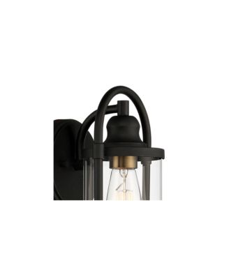 Avani Modern Outdoor Wall Light Fixtures Set of 2 Black Metal 10 1/4" Clear Glass for Post Exterior Barn Deck House Porch Yard Patio