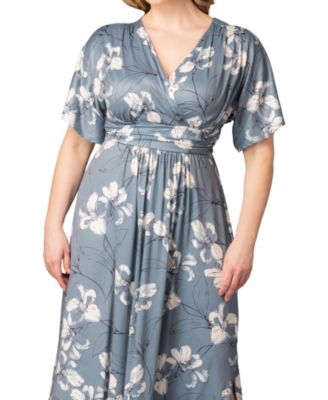 Plus Size Vienna Kimono Sleeve Long Maxi Dress