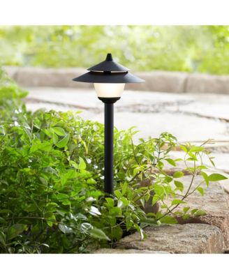 Pagoda 15" High Modern Outdoor Landscape Path Light Porch House Exterior Low Voltage LED Bulb Aluminum