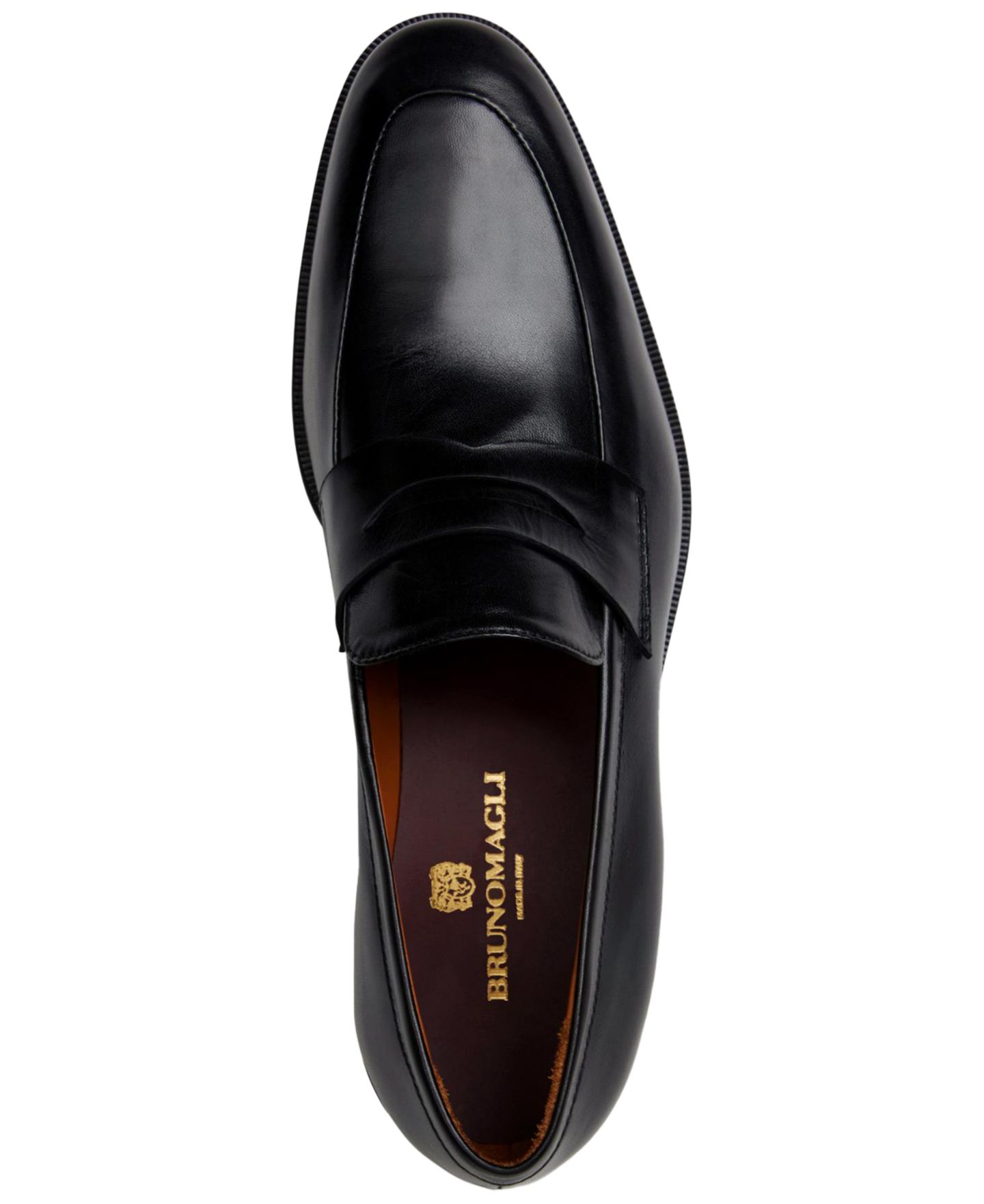 Мужские туфли Bruno Magli Maioco Penny Leather Loafer, цвет: Чёрный — фото 4