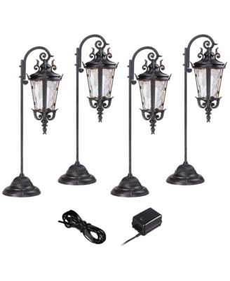Casa Marseille 35" High Traditional 6-Piece Outdoor Landscape Path Light Kit Porch LED Bulb Finish