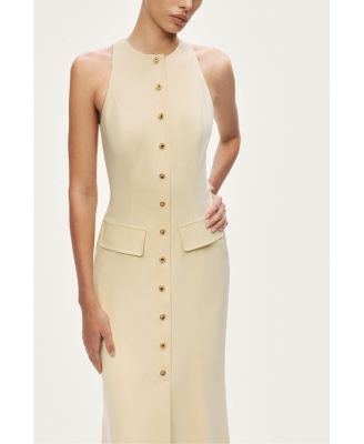 Women's Sleeveless Button-Front Midi Dress