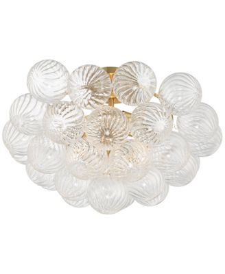 Possini Euro Albaro 18 1/2"W Soft Gold and Glass 2-Light Ceiling Light