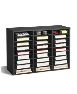 Literature Organizer, 27 Compartments Office Mailbox with Removable Shelves, Wooden Mailbox Sorter Particle Board Office Home Classroom Storage