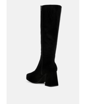 Womens ryo calf-length micro suede boots
