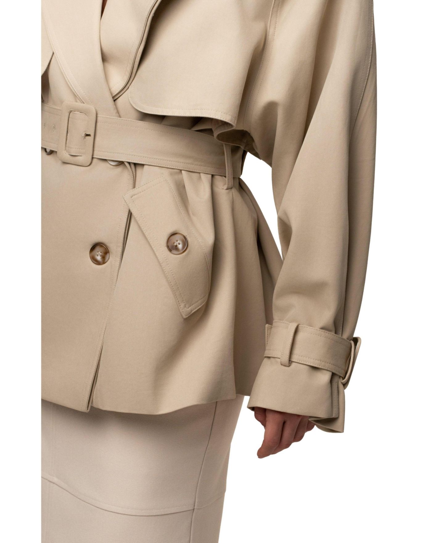 Женское пальто JLUXLABEL Classic Oversized Trench, цвет: Бежевый — фото 10