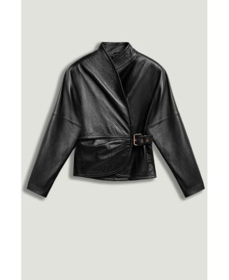 Women's Leather Wrap Jacket