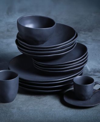 Stoneware Coffee Cup and Saucer Set, Service for 6