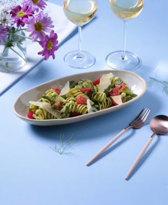 Stoneware Large Deep Oval Platters, Set of 4