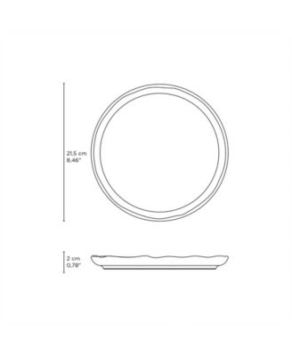 Stoneware Linhas Dessert Plates, Set of 6