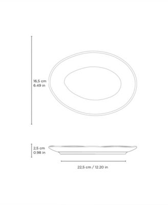 Stoneware Oval Dessert Plates, Set of 6