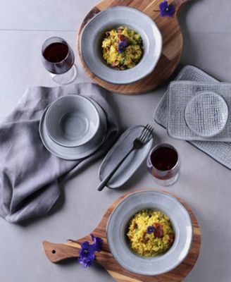 Stoneware Deep Rim Dessert Plates, Set of 4