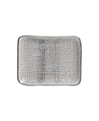 7" Stoneware Rectangular Juta Platters, Set of 4