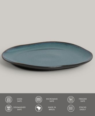 Stoneware Oval Dinner Plates, Set of 6