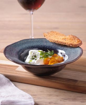 Stoneware Deep Rim Dessert Plates, Set of 4