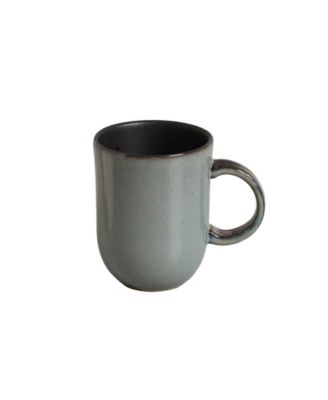 Stoneware Coup Mugs, Set of 4