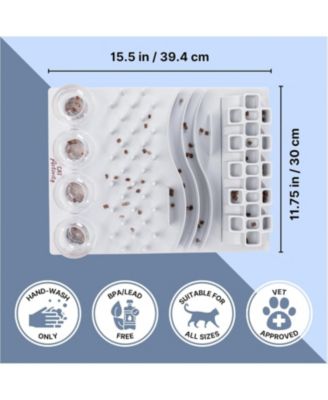 Cat Food Puzzle Feeder Interactive Play Mental Stimulation Slow Eating 5 Compartments Non-Slip Easy Clean