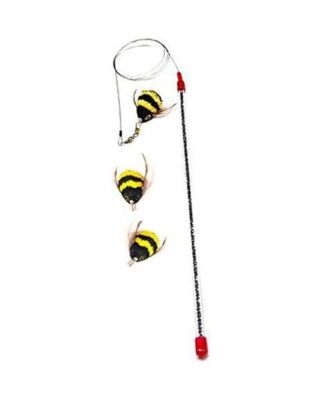 Da Bee Teaser Wand Two Extra Attachments Flexible Wire Interactive Cat Toy Value Pack