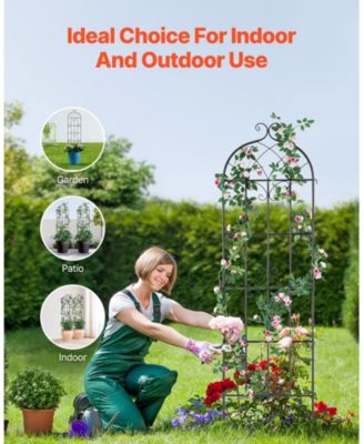 Metal Garden Trellis for Climbing Plants, 71 x 20 in 2-Pack Rustproof Powder-Coated Plant Support