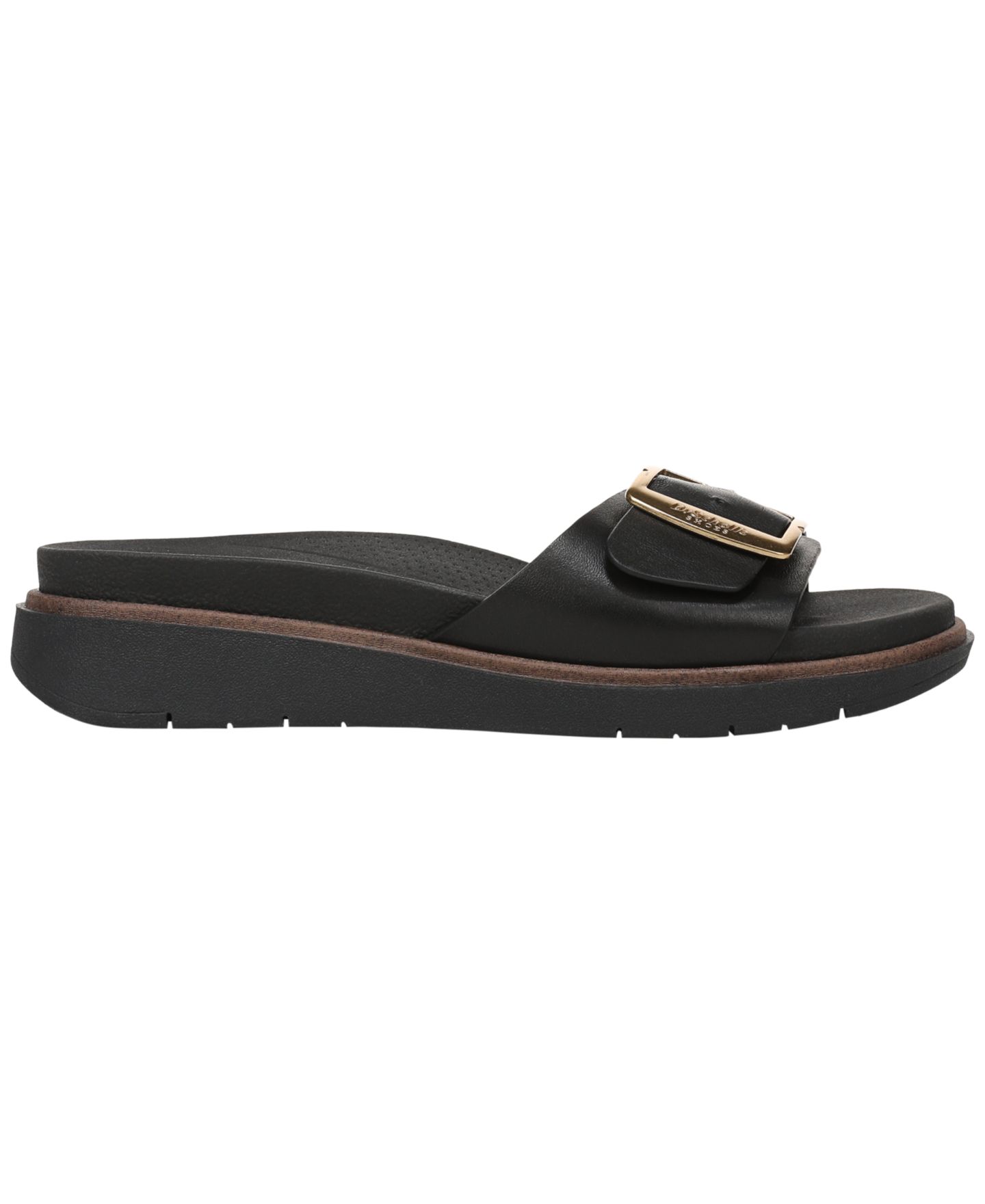Женские сандалии Dr. Scholl's Paradis Slide Wedge, цвет: Чёрный кожаный — фото 2