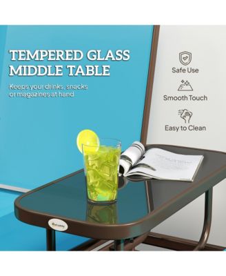 2-Person Outdoor Glider Bench with Center Table,