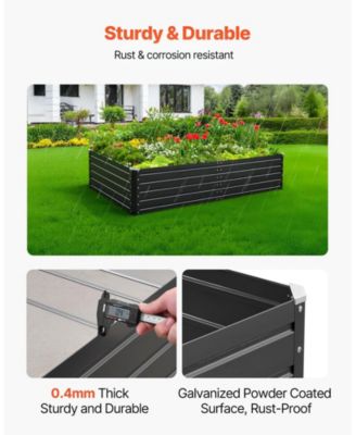 Large Galvalume Raised Garden Bed, 6.7 x 3 x 1.5 ft Metal Planter Box with Rolled Edges