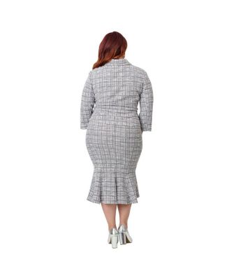 Plus Size Boucle Trumpet Skirt
