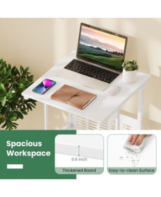 Height Adjustable Mobile Computer Desk, 27-38.5 in