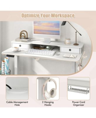 Electric Standing Desk 48 x 24 in with 2 Drawers