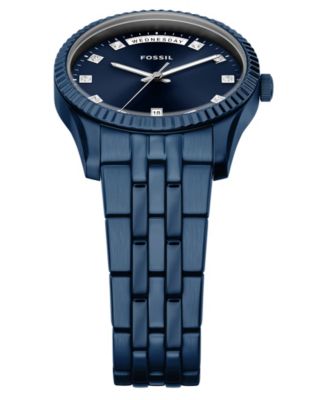 Women's Scarlette Day-Date Navy Stainless Steel Watch 34mm