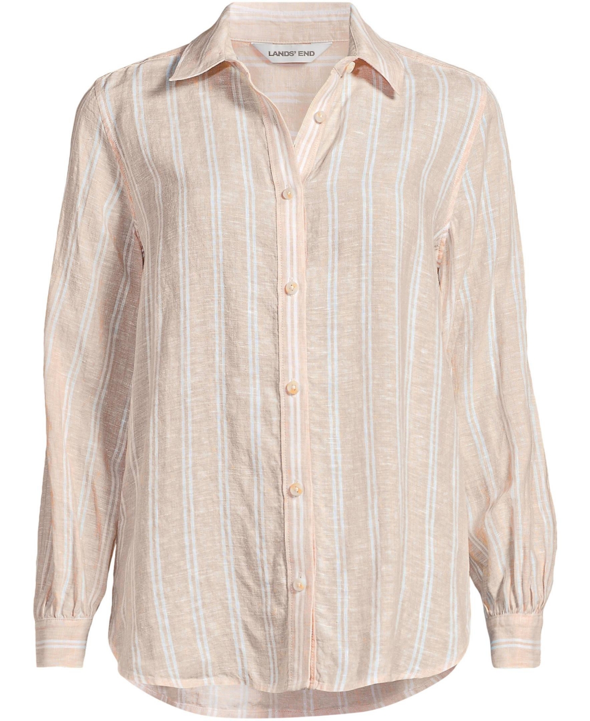 Lands' End Women's Linen Long Sleeve Feminine Shirt