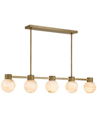 Possini Euro Jupiter Glass 5-Light Linear Chandelier