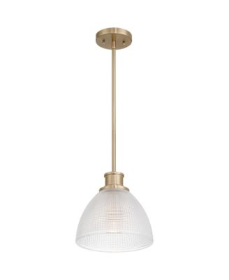 10"W Brass and Vintage Glass Mini Pendant Light