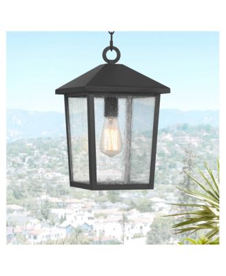 Westmont High Modern Outdoor Pendant Light Fixture Ceiling Porch House Hanging Sand Glass Shade