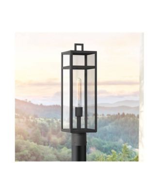 San Lucas High Modern Outdoor Post Light Fixture Pole Porch Weatherproof Sand Metal Glass Shade